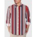 Retro Stylish Multicolor Striped Printing Men's Long Sleeve Shirt