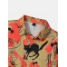 Mens Halloween Funny Print Overlay Short Sleeve All Matched Shirts